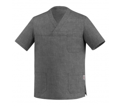 Casacca a V Grigio Melange