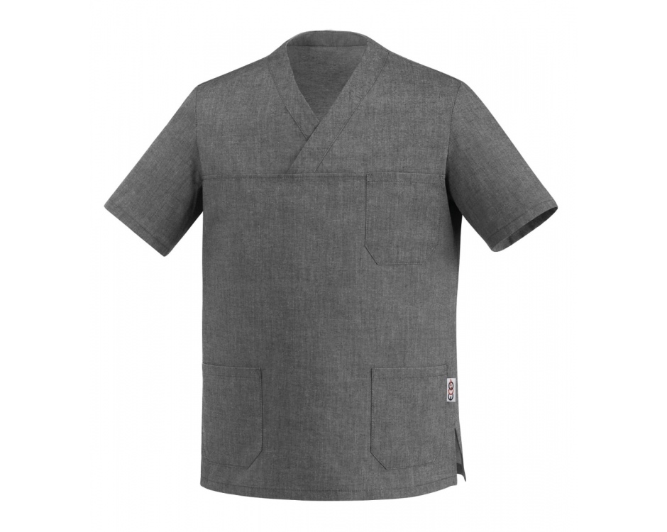 Casacca a V Grigio Melange