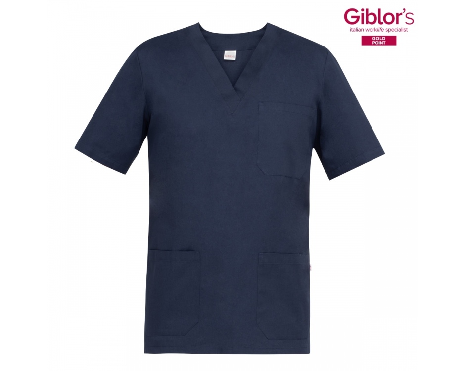 Casacca a V Cotone Blu Casacca a V Cotone Blu