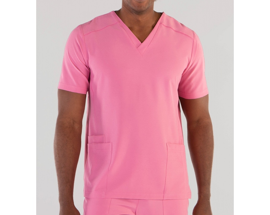 Casacca a V Uomo Microfibra Stretch Rosa