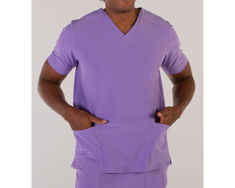 Casacca a V Uomo Microfibra Stretch Lilla