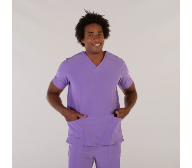 Casacca a V Uomo Microfibra Stretch Lilla