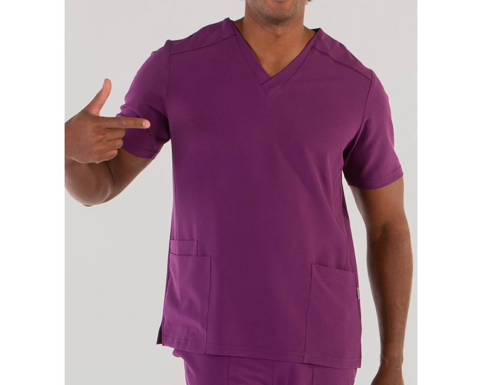 Casacca a V Uomo Microfibra Stretch Viola