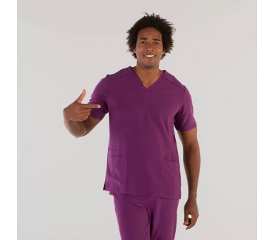 Casacca a V Uomo Microfibra Stretch Viola