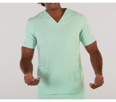 Casacca a V Uomo Microfibra Stretch Verde Acqua