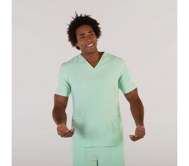 Casacca a V Uomo Microfibra Stretch Verde Acqua