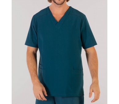 Casacca a V Uomo Microfibra Stretch Petrolio
