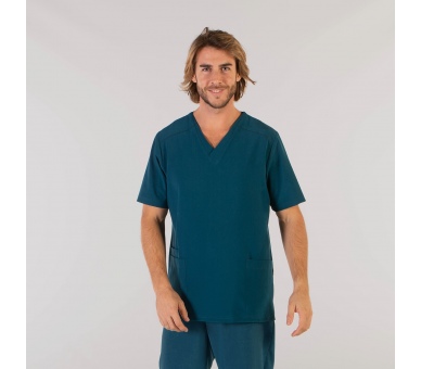 Casacca a V Uomo Microfibra Stretch Petrolio
