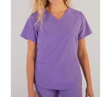 Casacca a V Donna Microfibra Stretch Lilla