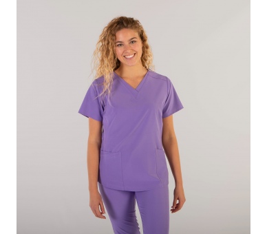 Casacca a V Donna Microfibra Stretch Lilla