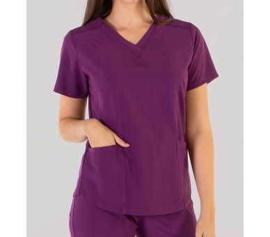 Casacca a V Donna Microfibra Stretch Viola