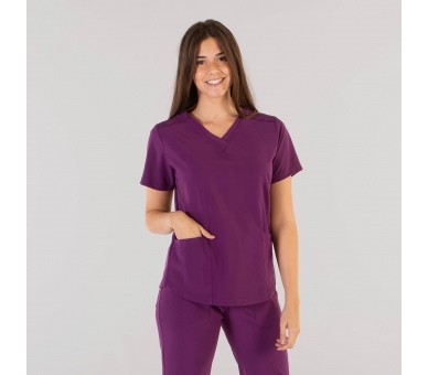Casacca a V Donna Microfibra Stretch Viola