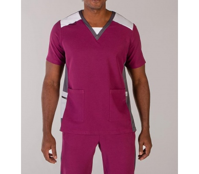 Casacca a V Uomo Microfibra Stretch Malva