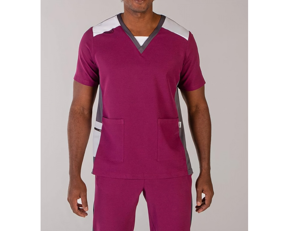 Casacca a V Uomo Microfibra Stretch Malva