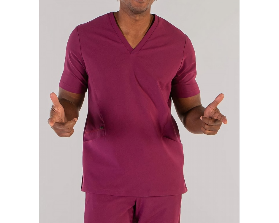 Casacca a V Uomo Extrafiber Stretch Melanzana