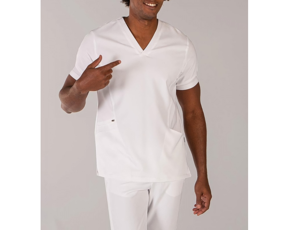 Casacca a V Uomo Extrafiber Stretch Bianco
