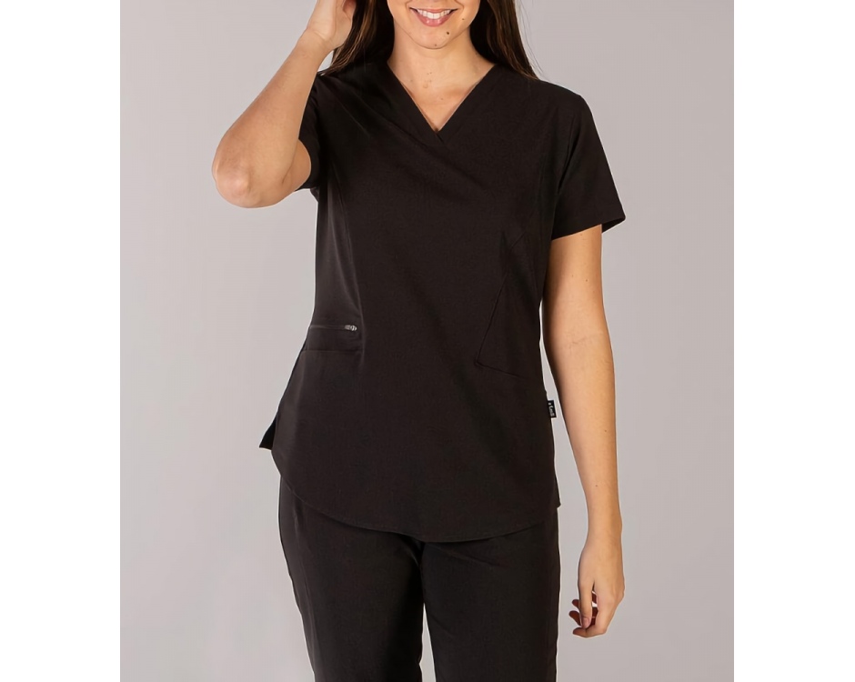 Casacca a V Donna Extrafiber Stretch Nero