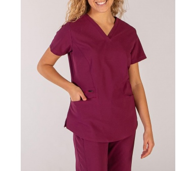 Casacca a V Donna Extrafiber Stretch Bordeaux