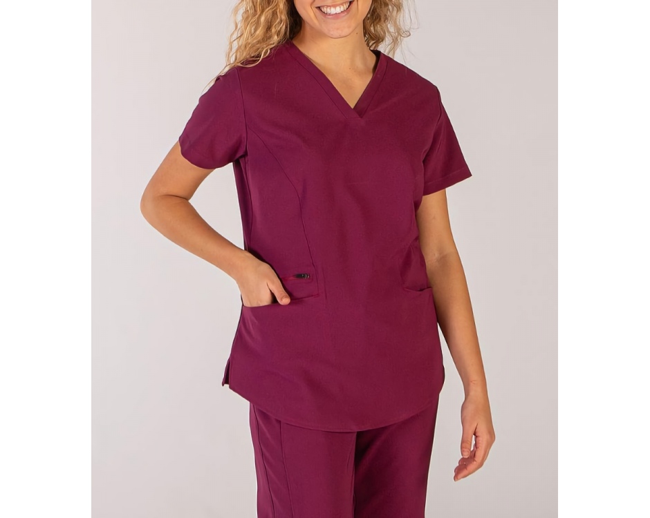 Casacca a V Donna Extrafiber Stretch Bordeaux