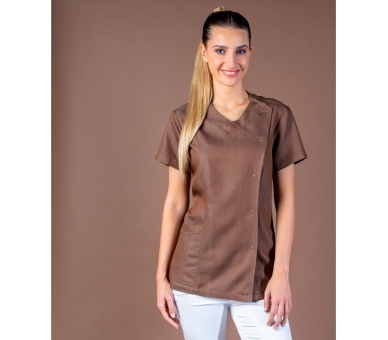 Casacca Donna Alina Stretch Jeans Marrone Casacca Donna Alina Stretch Jeans Marrone