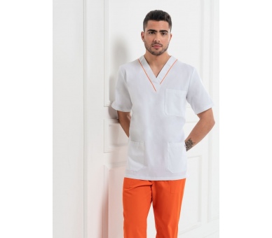 Casacca a V Gary Bianco/Azzurro