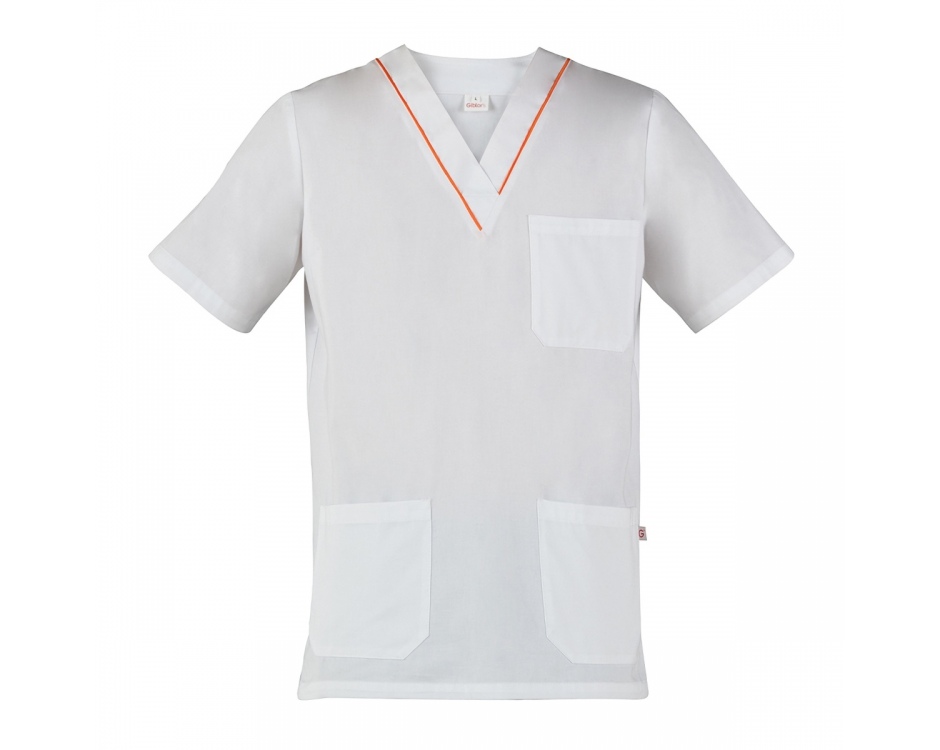 Casacca a V Gary Bianco/Arancio