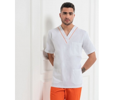 Casacca a V Gary Bianco/Arancio